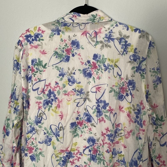 Alfred Dunner Twin Set Tank & Button Down Shirt Blue Pink White Size Medium NWT - Picture 9 of 9